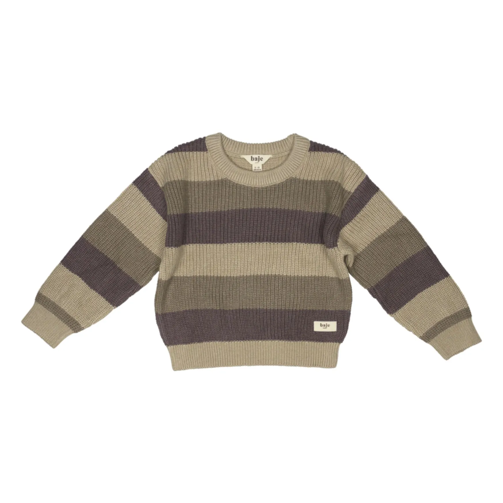 Baje Studio Taupe Brown Surrey Striped Sweater
