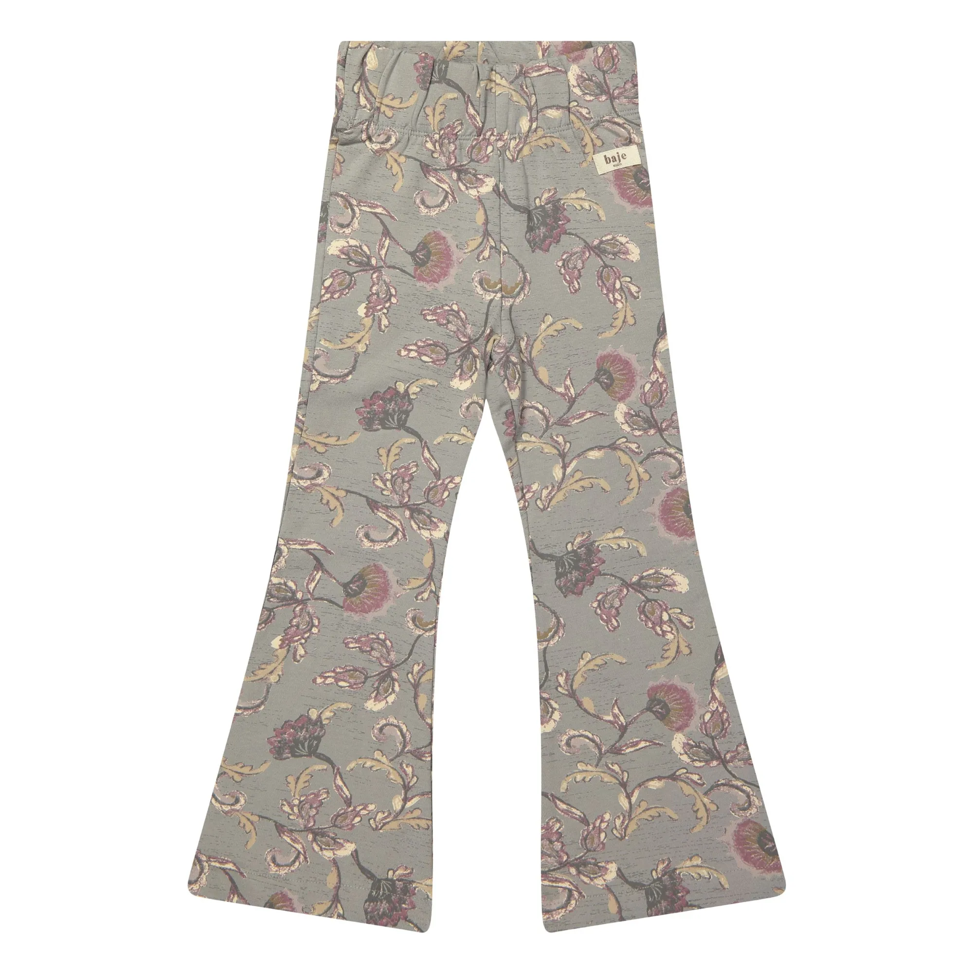 Baje Studio Grey Blue Lizzy Flare Legging With Flowers