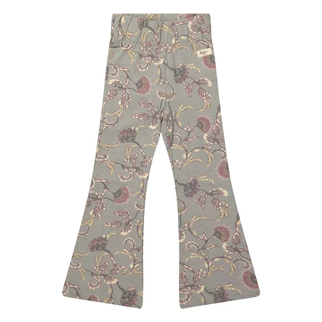 Lizzy Flare Legging con flores | Azul Gris