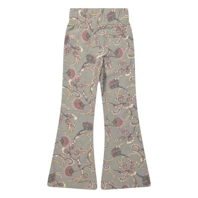 Lizzy Flare Legging con flores | Azul Gris