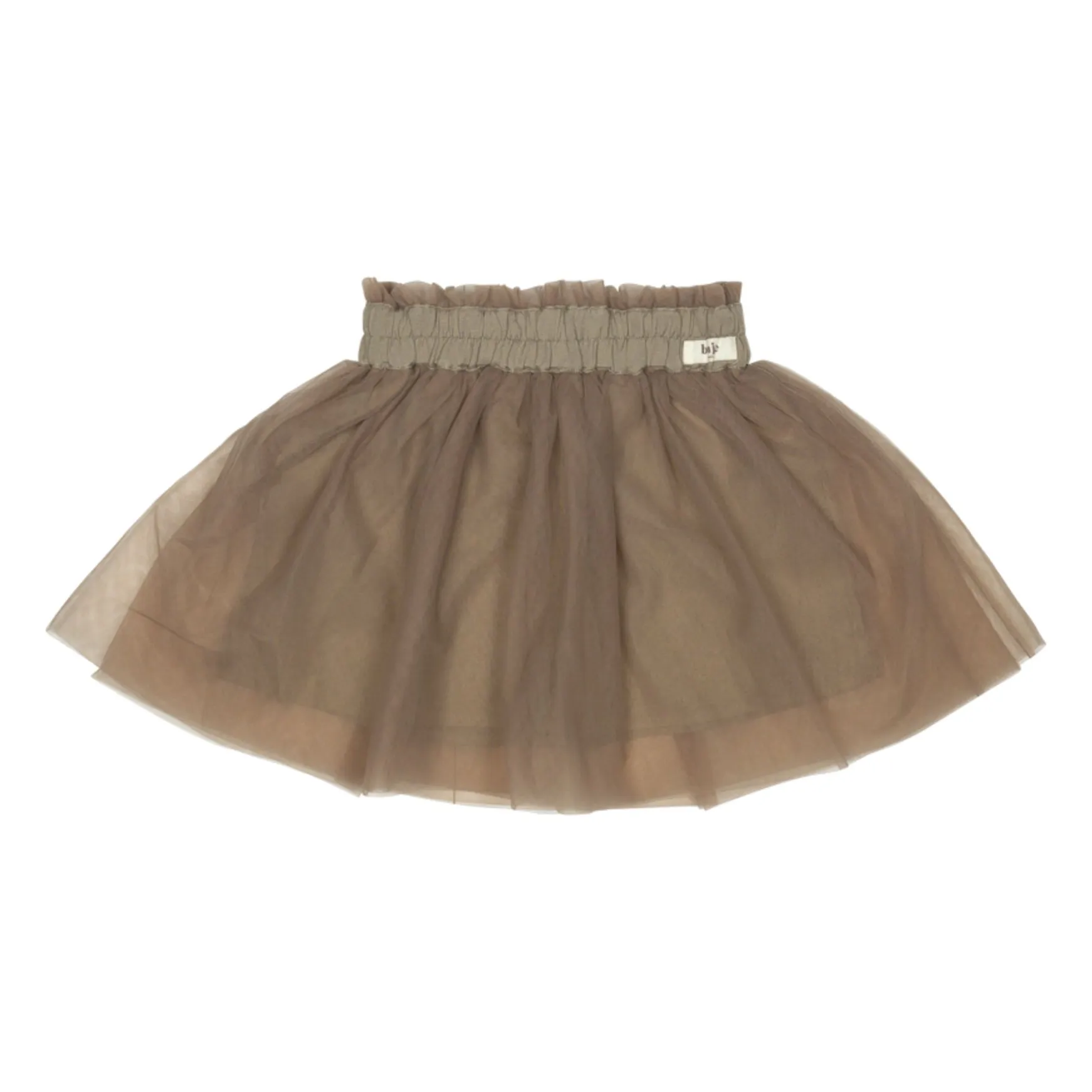Baje Studio Taupe Brown Sandy Skirt In Tulle