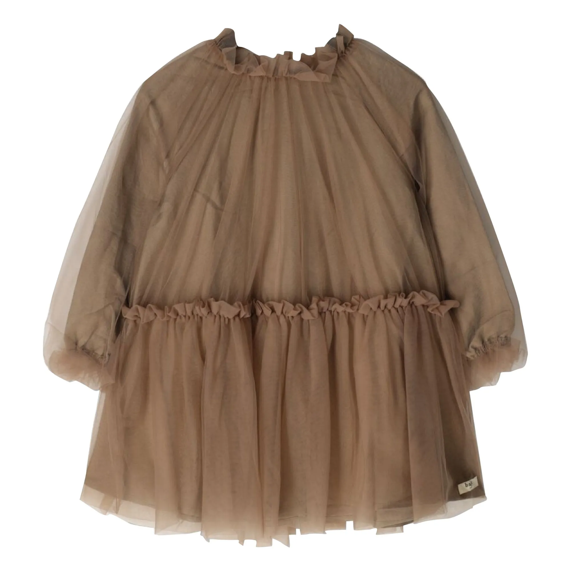 Baje Studio Taupe Brown Camberly Dress In Tulle