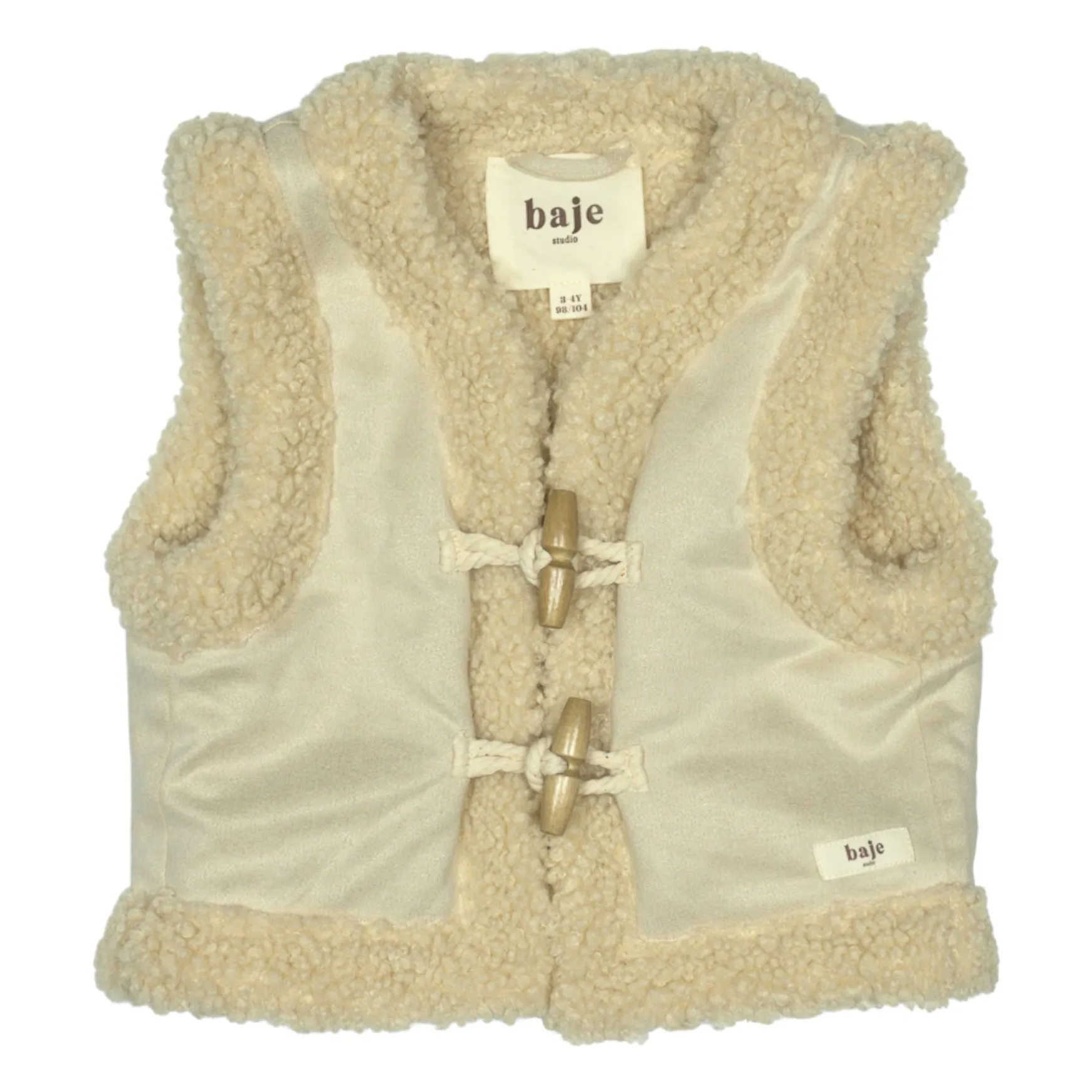 Baje Studio Cream Syon Teddy Sleeveless Vest