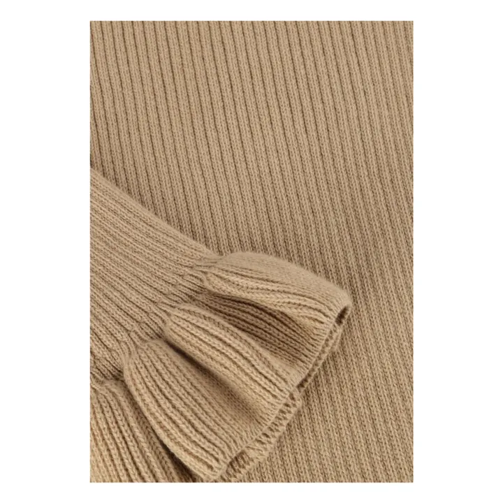 Maglia con fiocco e collo arricciato | Sabbia- Immagine del prodotto n°3