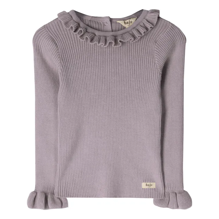 Jersey con lazo y cuello de volantes | Lila- Imagen del producto n°0