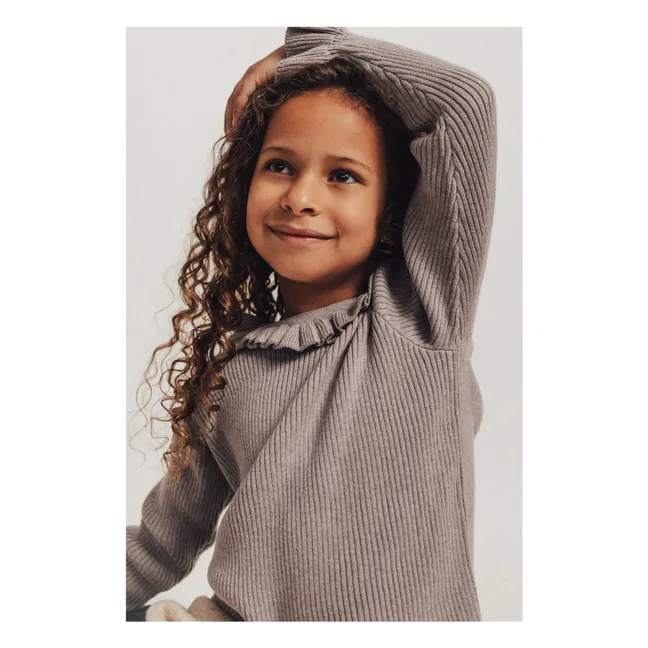 Maglia con fiocco e collo arricciato | Lilla