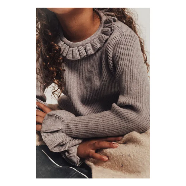 Maglia con fiocco e collo arricciato | Lilla