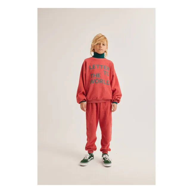 LTTW Organic fleece sweatshirt | Raspberry Red