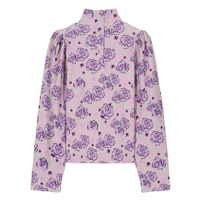 Unterziehpullover Mimi Blumen Bio-Baumwolle | Flieder