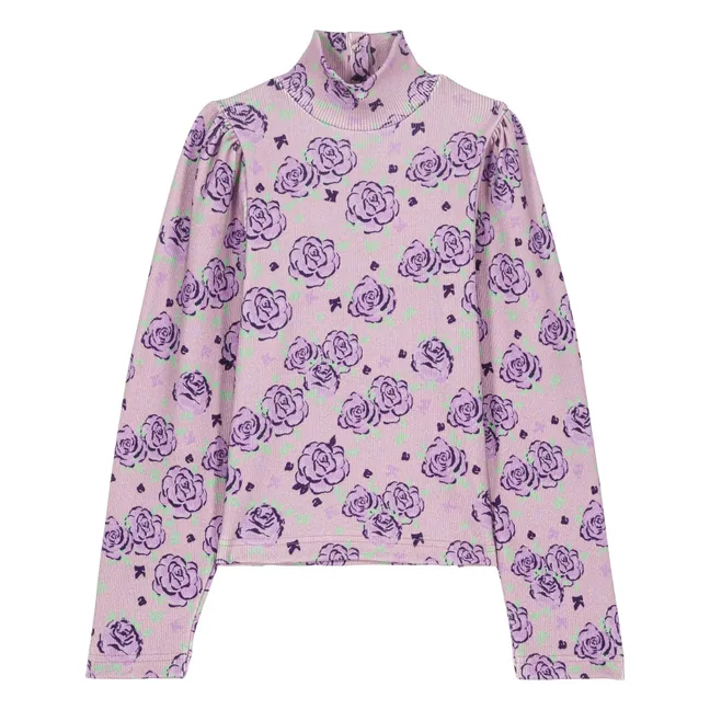 Unterziehpullover Mimi Blumen Bio-Baumwolle | Flieder