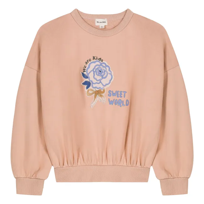 Sudadera Street World Algodón orgánico | Rosa Melocotón