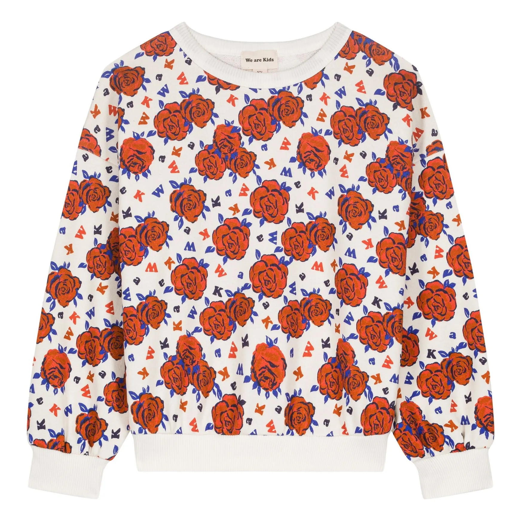 We Are Kids Red Tony Fleurs Organic Cotton Sweatshirt