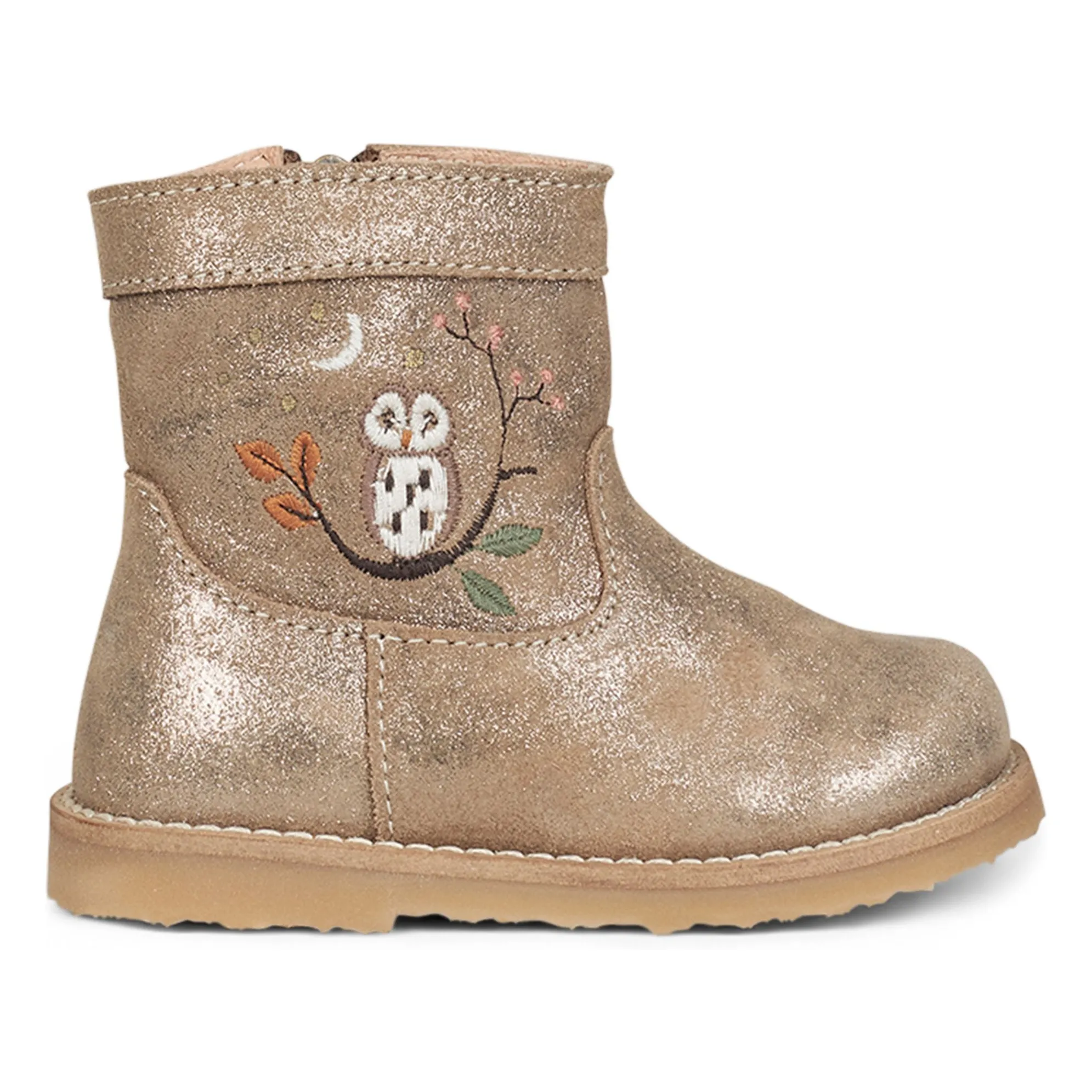 Petit Nord Gold Mingus Owl Boots - Uniqua Collection