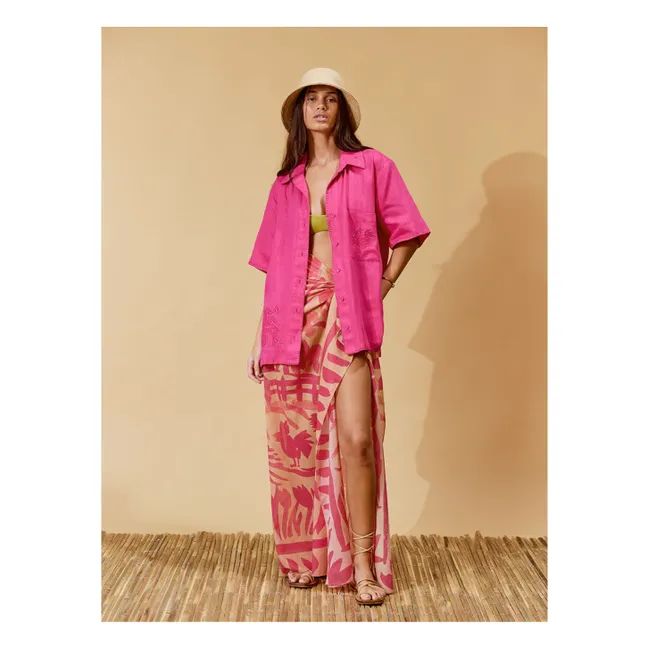 Chemise Darcy Broderies Lin | Rose fuschia