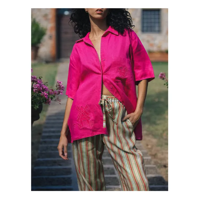 Chemise Darcy Broderies Lin | Rose fuschia