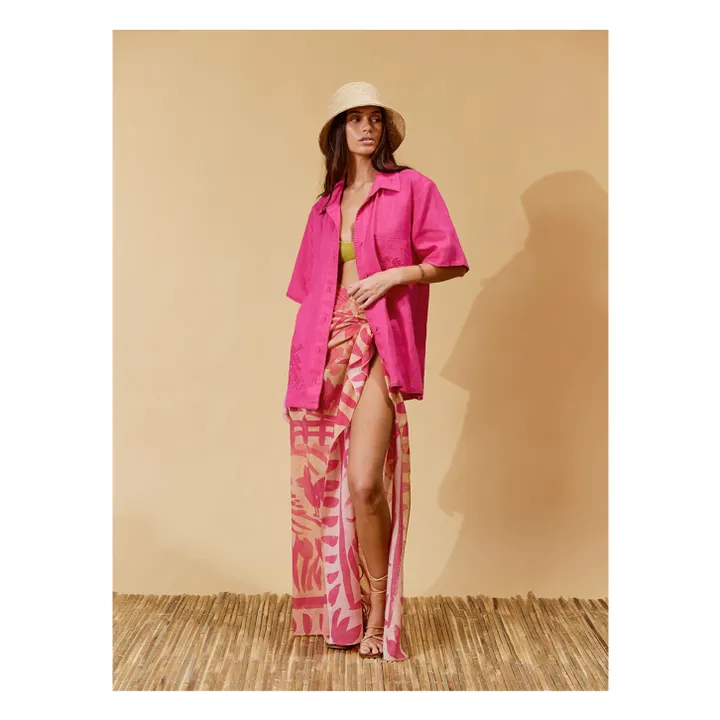 Chemise Darcy Broderies Lin | Rose fuschia- Image produit n°2