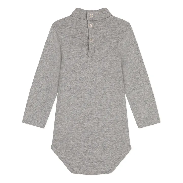 Ribbed turtleneck bodysuit | Heather grey- Product image n°1