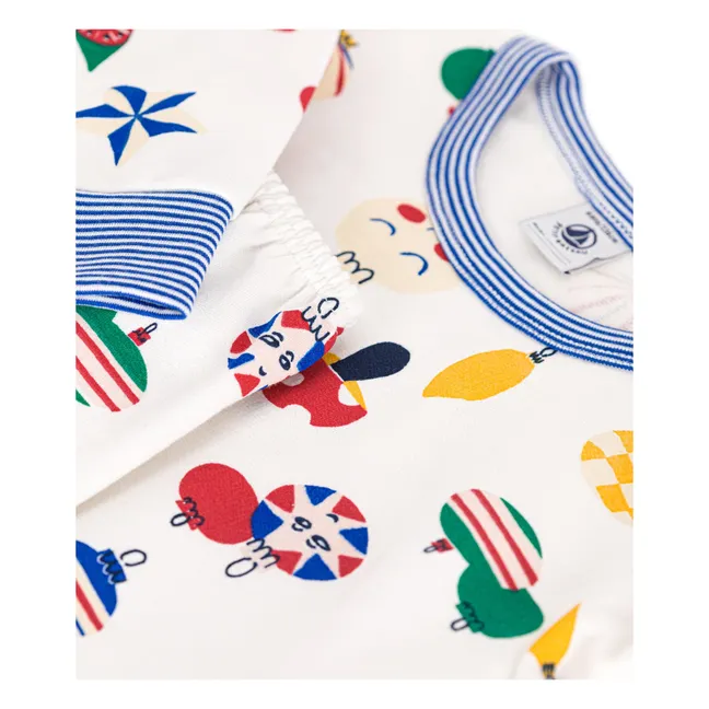 Pijama de forro polar navideño | Blanco
