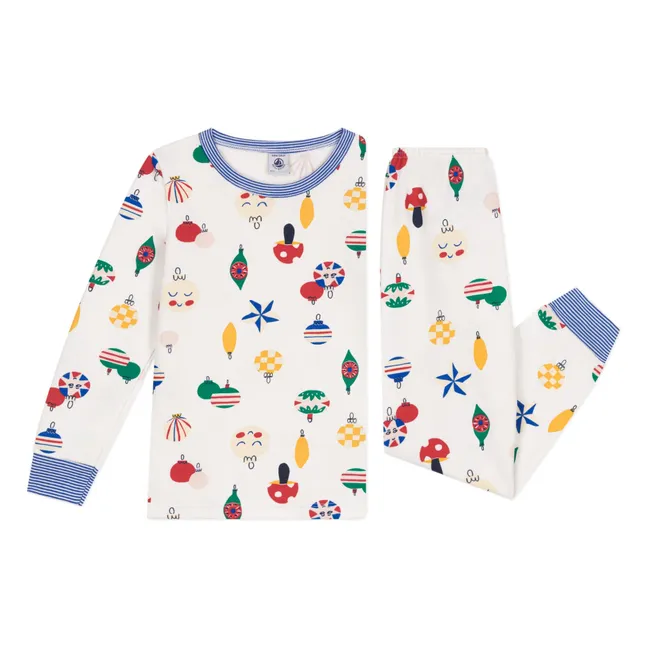 Pijama de forro polar navideño | Blanco
