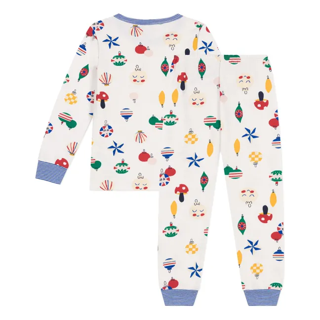 Pijama de forro polar navideño | Blanco