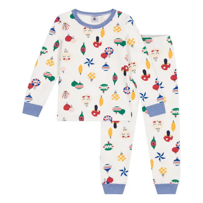 Pijama de forro polar navideño | Blanco