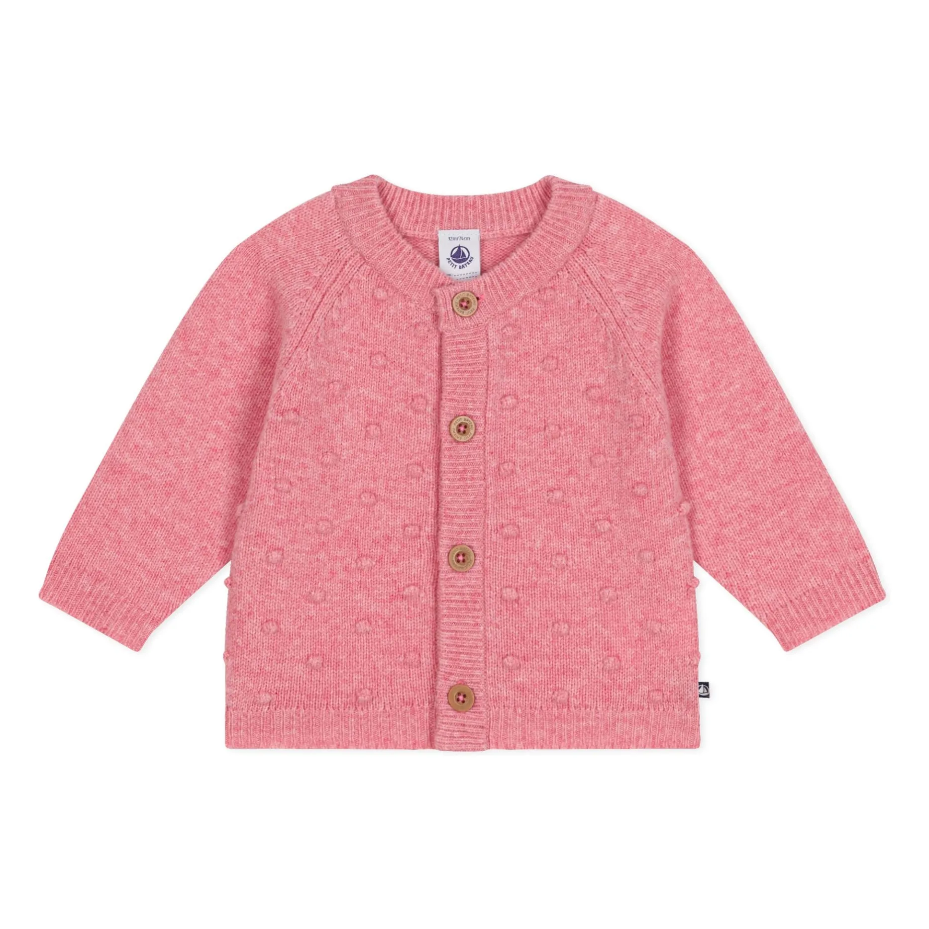 Petit Bateau Pink Cardigan Point Fantaisie