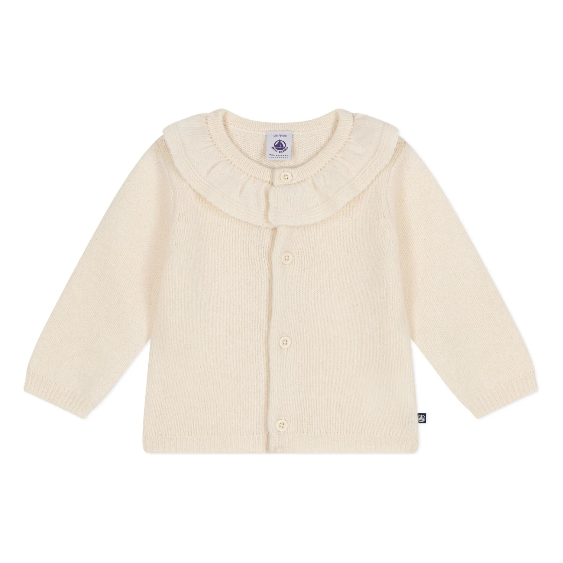Petit Bateau Beige Collared Cardigan