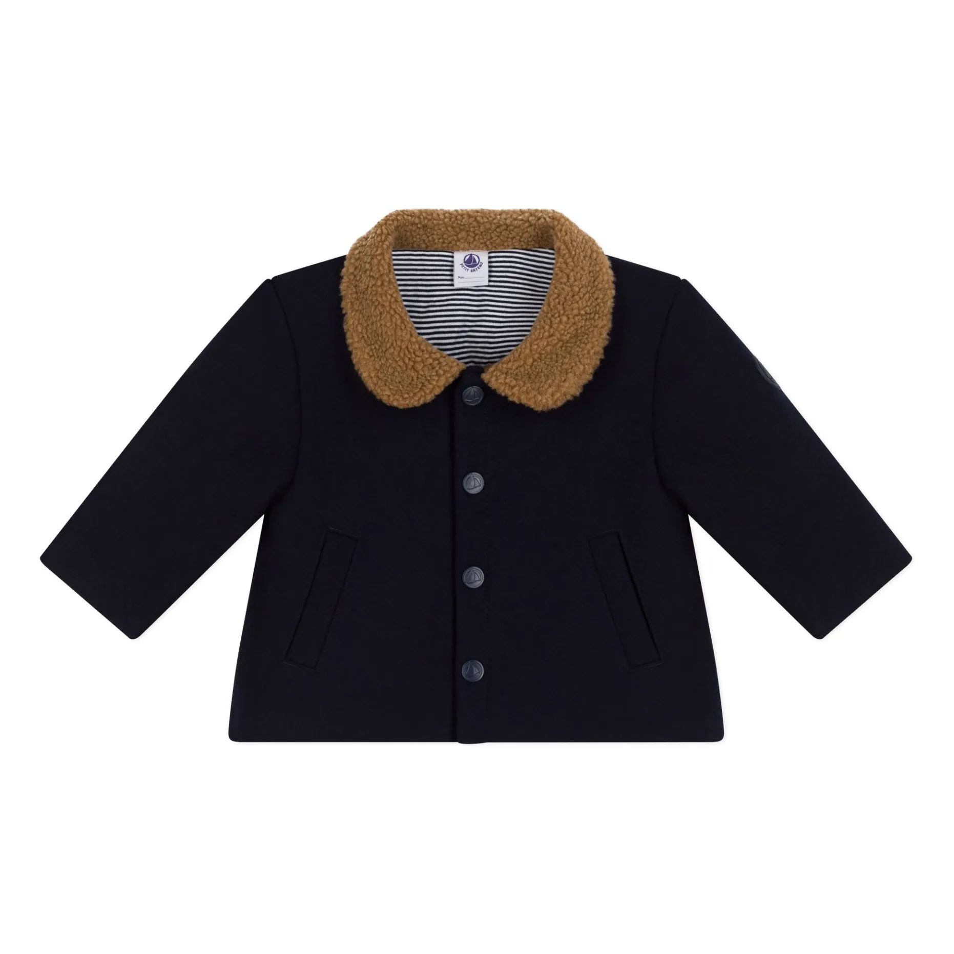 Petit Bateau Unisex Navy Blue Drap De Laine Jacket