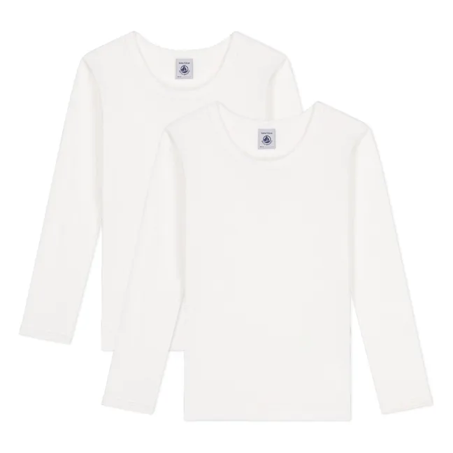 Set of 2 Long Sleeve T-shirts | White