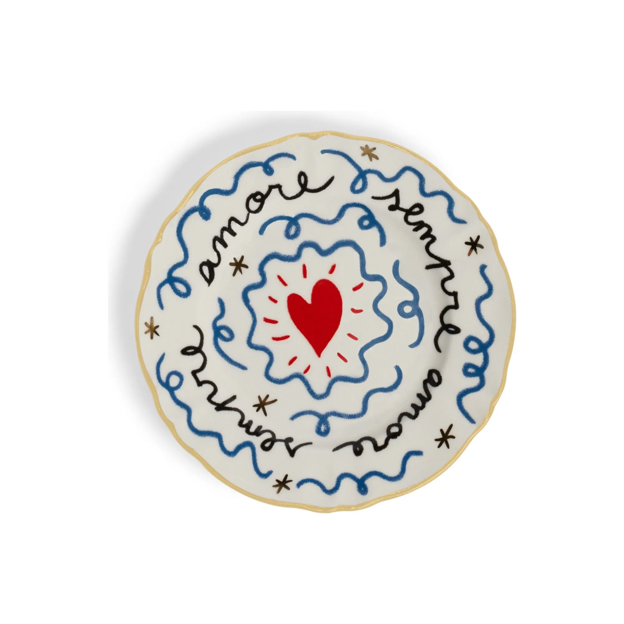 Bitossi Multicoloured Cuore Plate