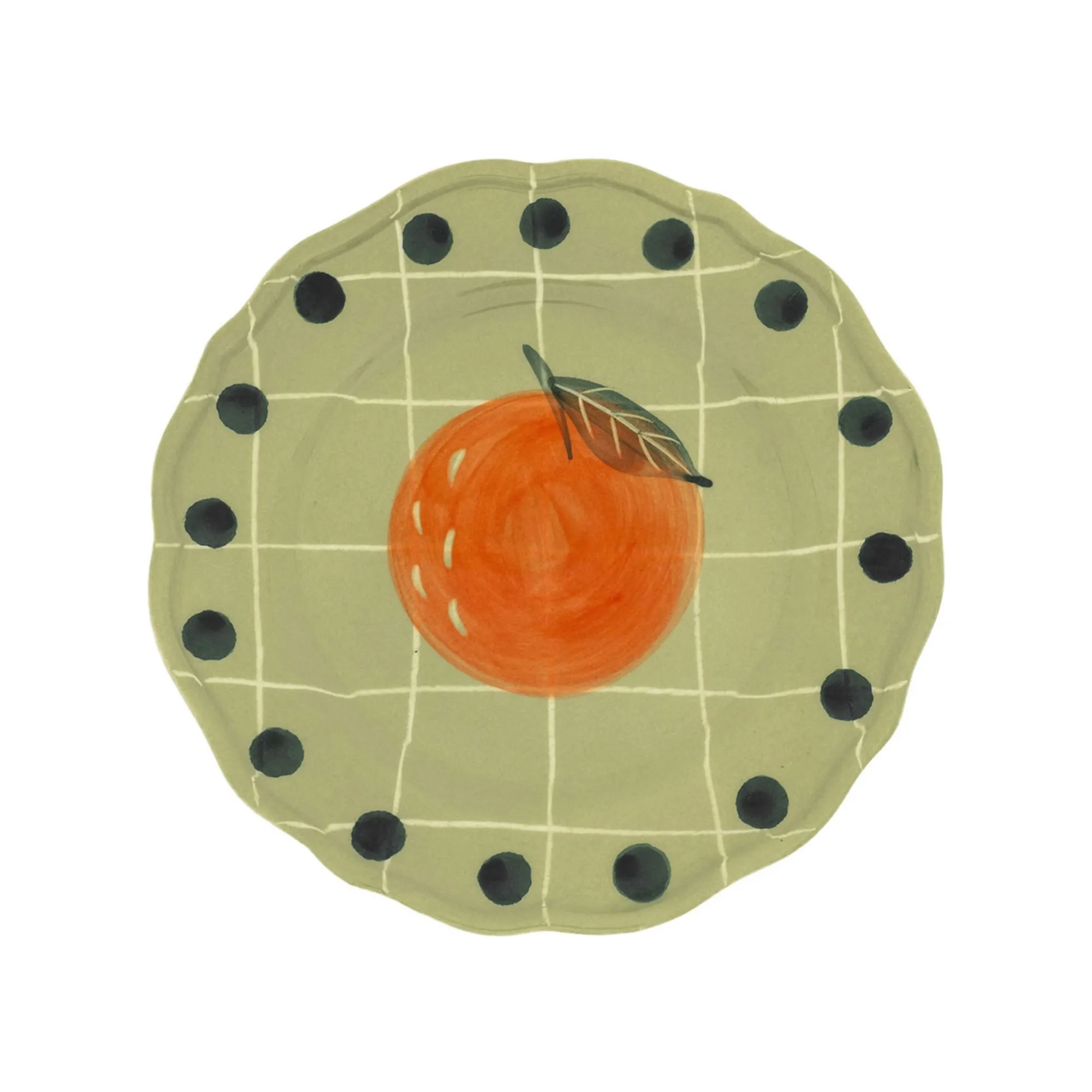 Bitossi Green Water Orange Plate