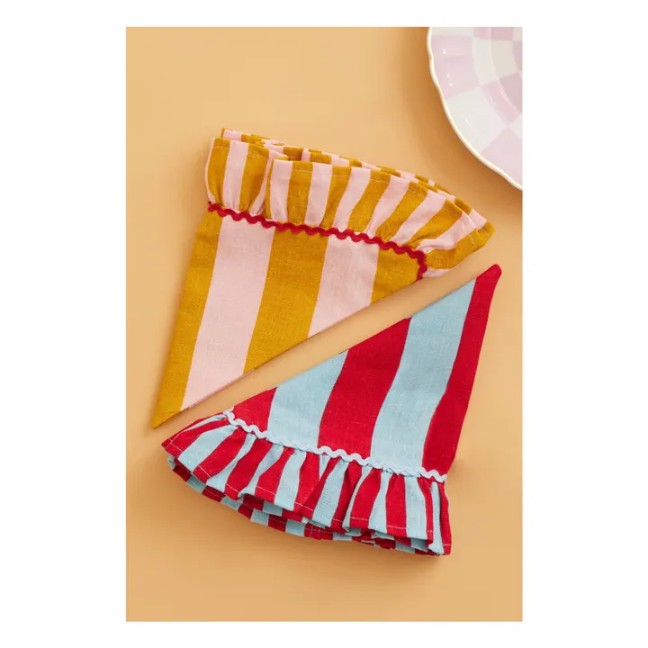 Serviette rayée | Jaune moutarde- Image produit n°1