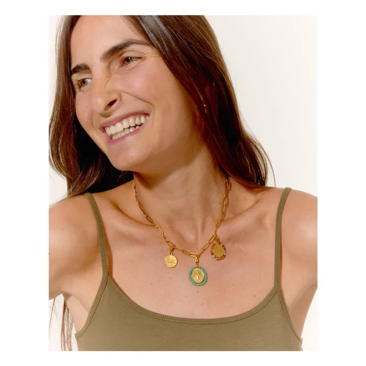 Collier Maillons et Charms Colorés | Doré- Image produit n°1