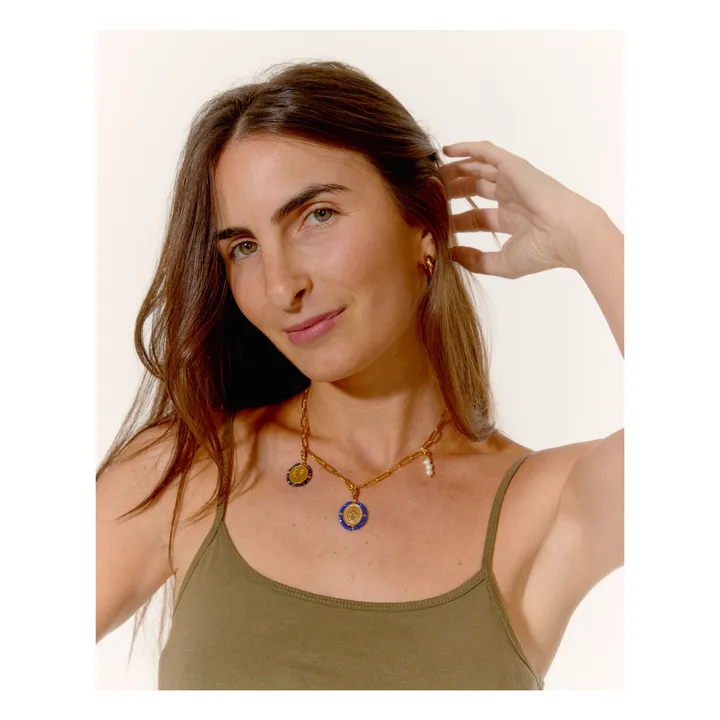 Collier Chaine et Charms Disco | Doré- Image produit n°1