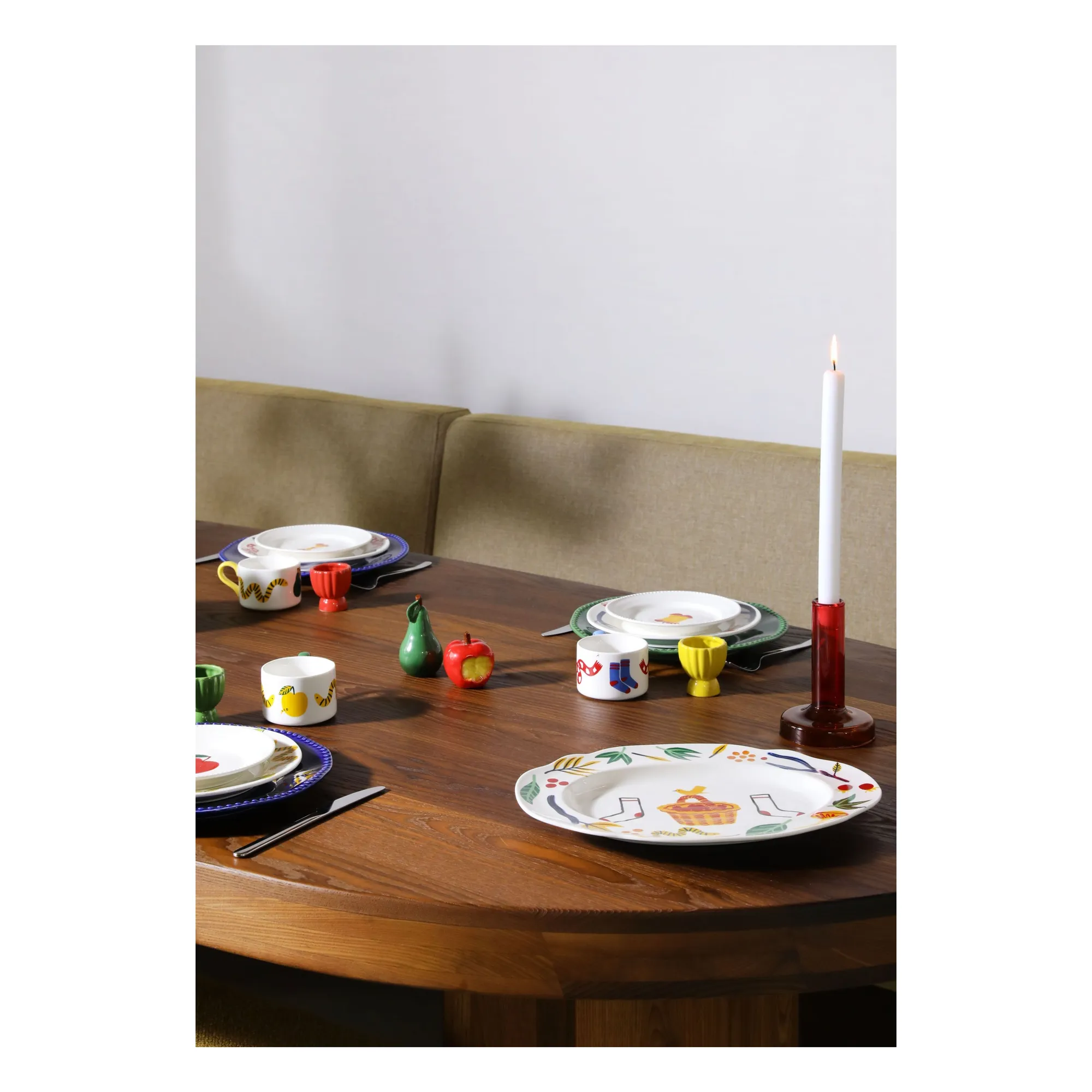 Assiettes en porcelaine Perle - Set de 2 | Bleu- Image produit n°4