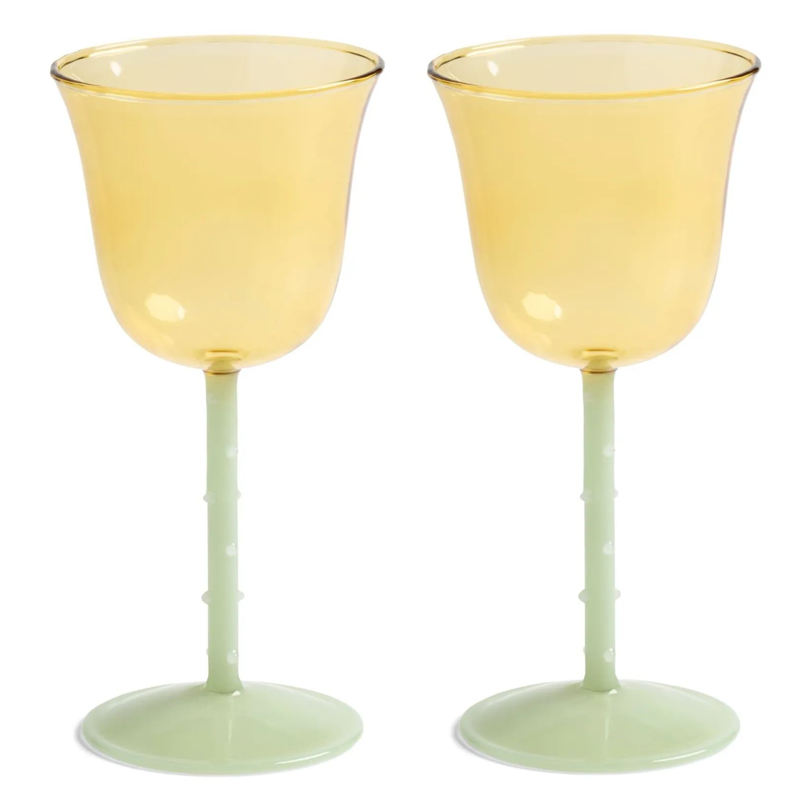 &Klevering Yellow Dot Wine Glasses - Set Of 2