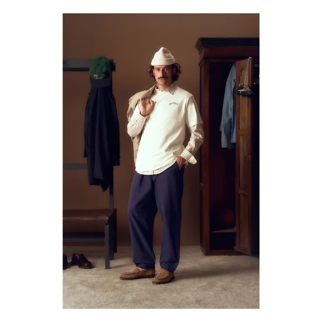 Pantaloni in tela di cotone | Blu marino