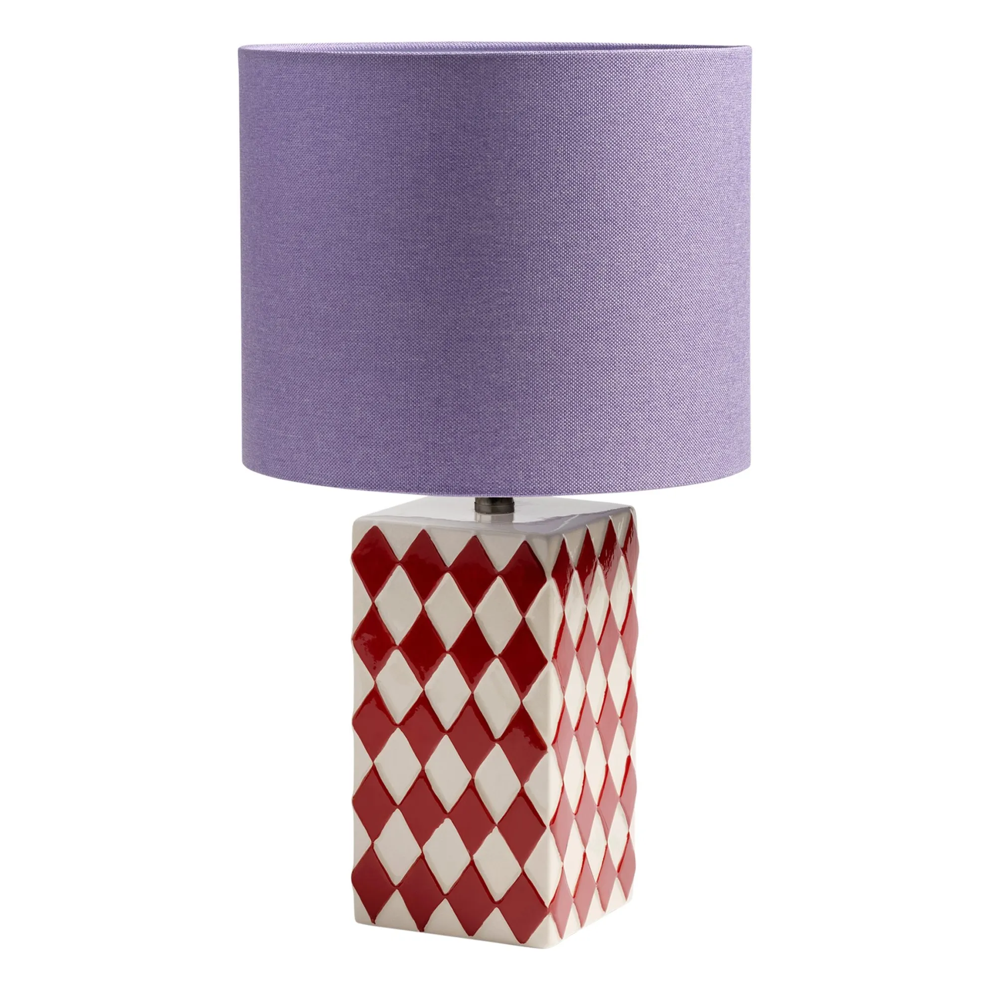 &Klevering Red Grid Table Lamp