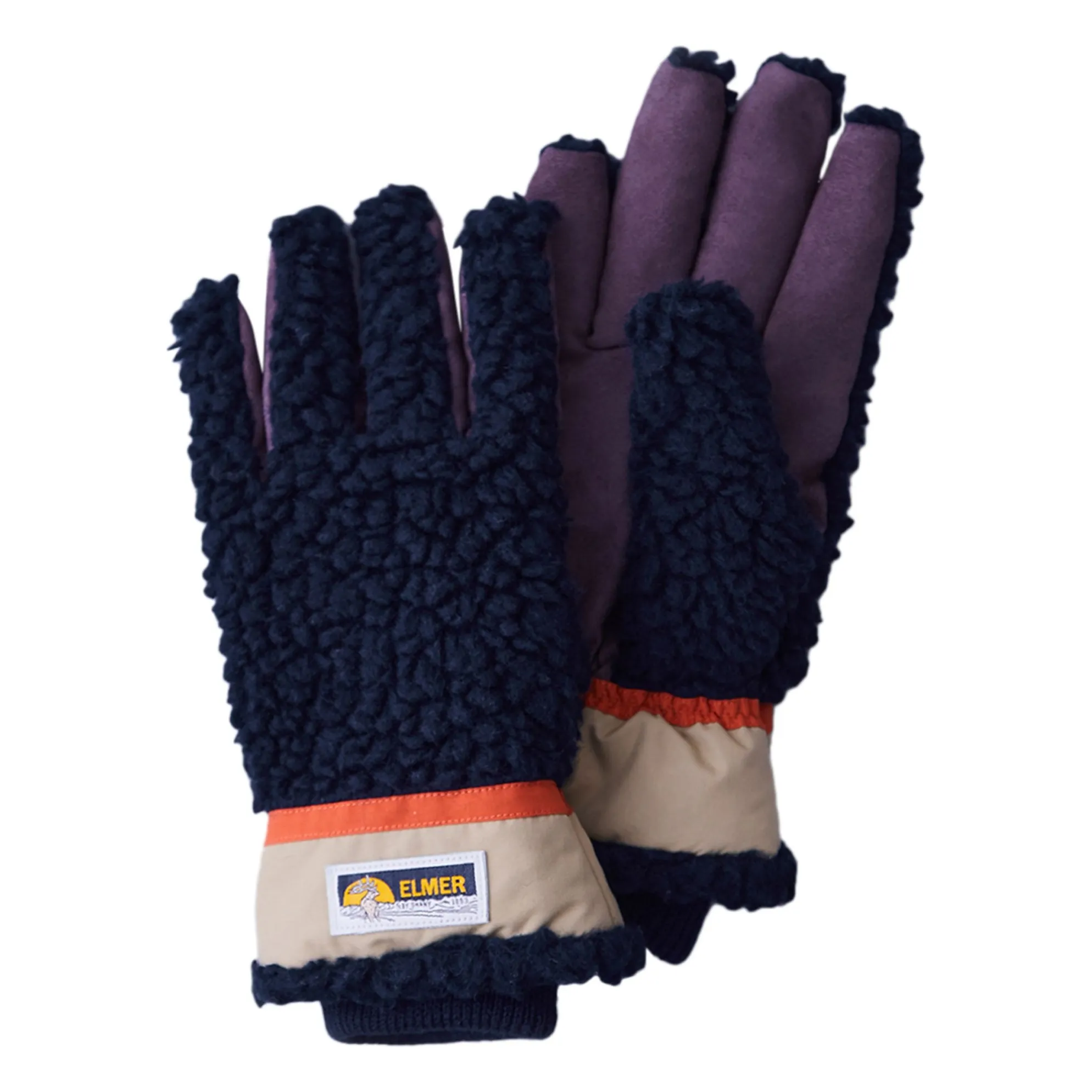 Elmer By Swany Navy Blue Teddy Wool Gloves