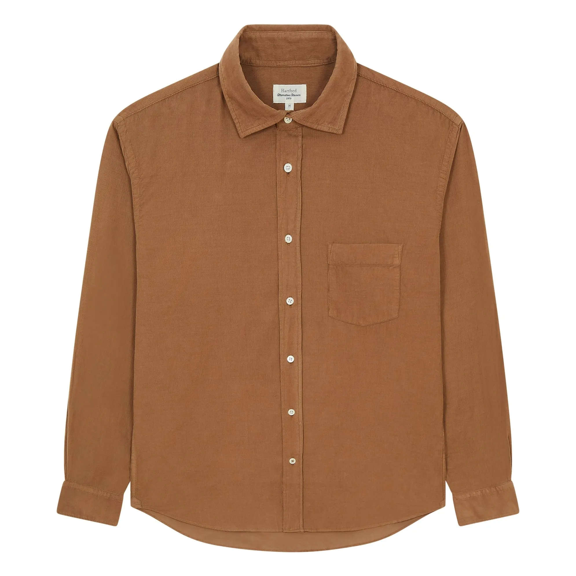 Hartford Men's Brown Paul Pat Fine Corduroy Shirt