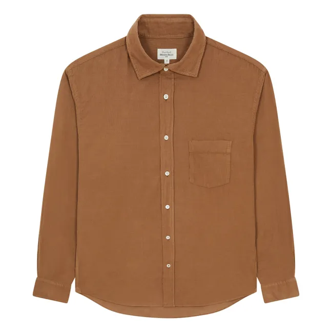 Hemd Paul Pat Feiner gerippter Velours  | Braun