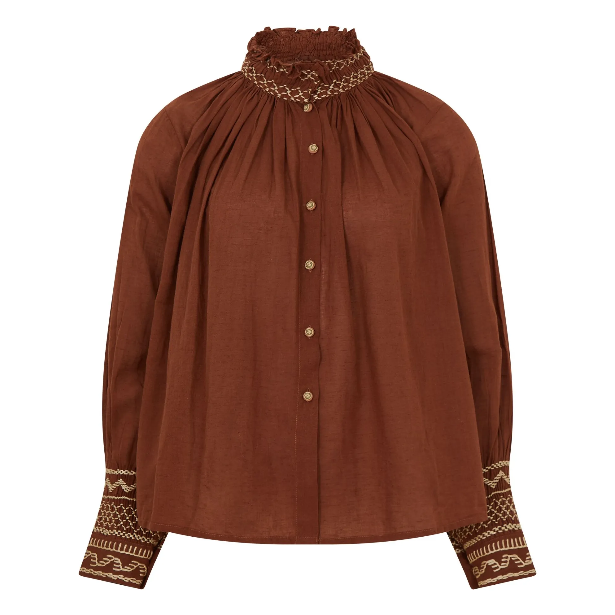 Cord Brown Farmer Blouse