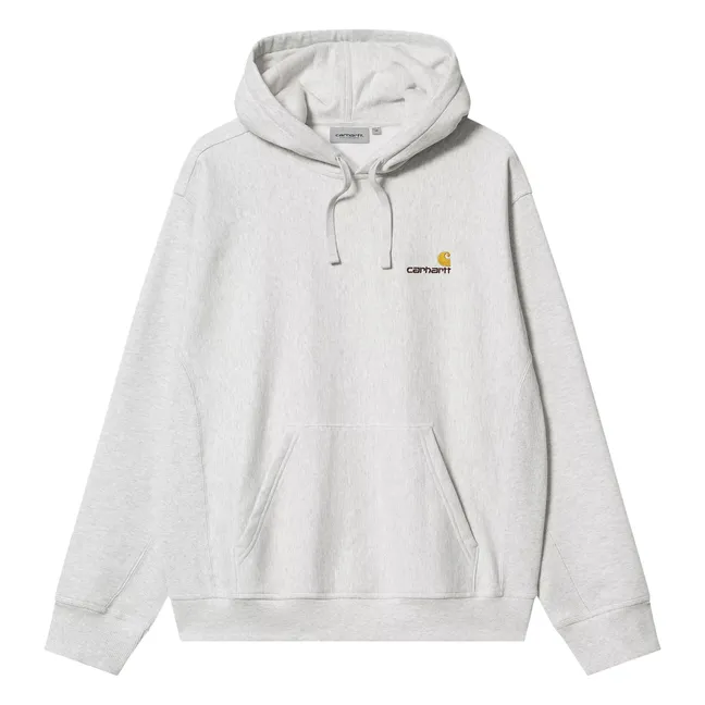 Felpa con cappuccio American Script | Grigio chiné