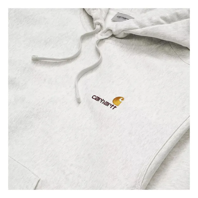 Felpa con cappuccio American Script | Grigio chiné