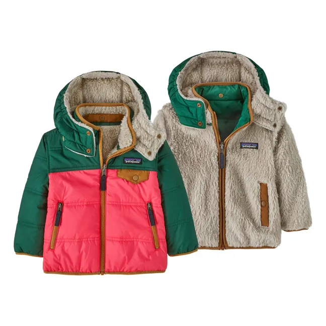 Chaqueta de plumón reversible de fibra reciclada Tribbles | Rosa Bombón
