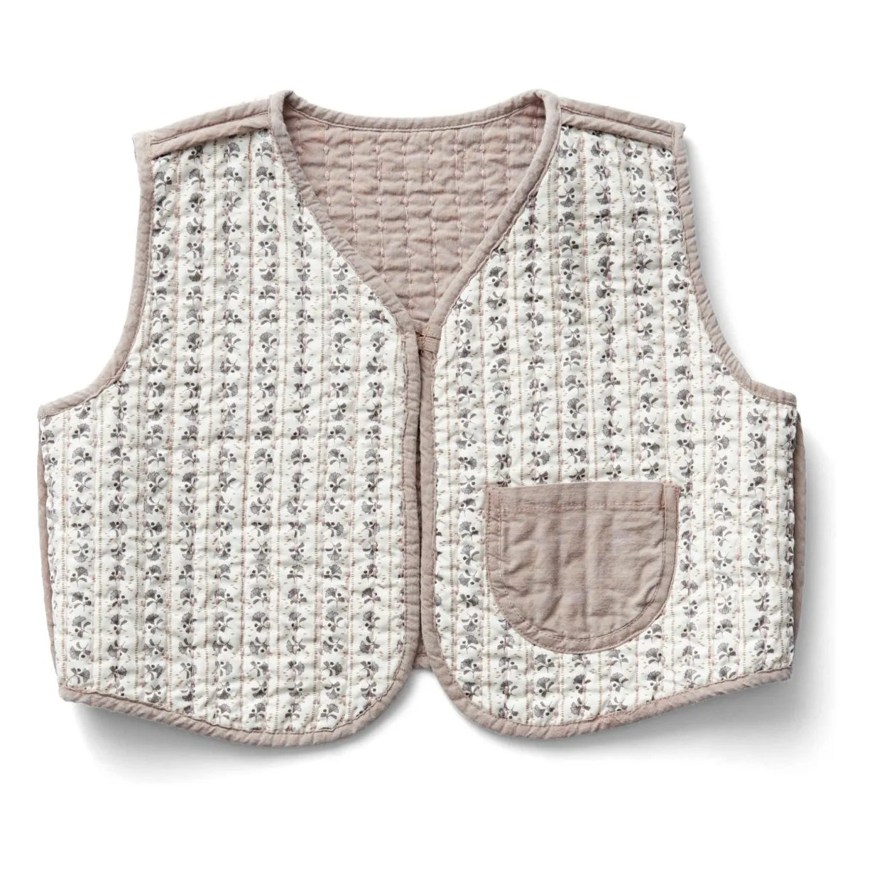 Gilet Sans Manches Elvira Coton Bio | Vieux Rose- Image produit n°3
