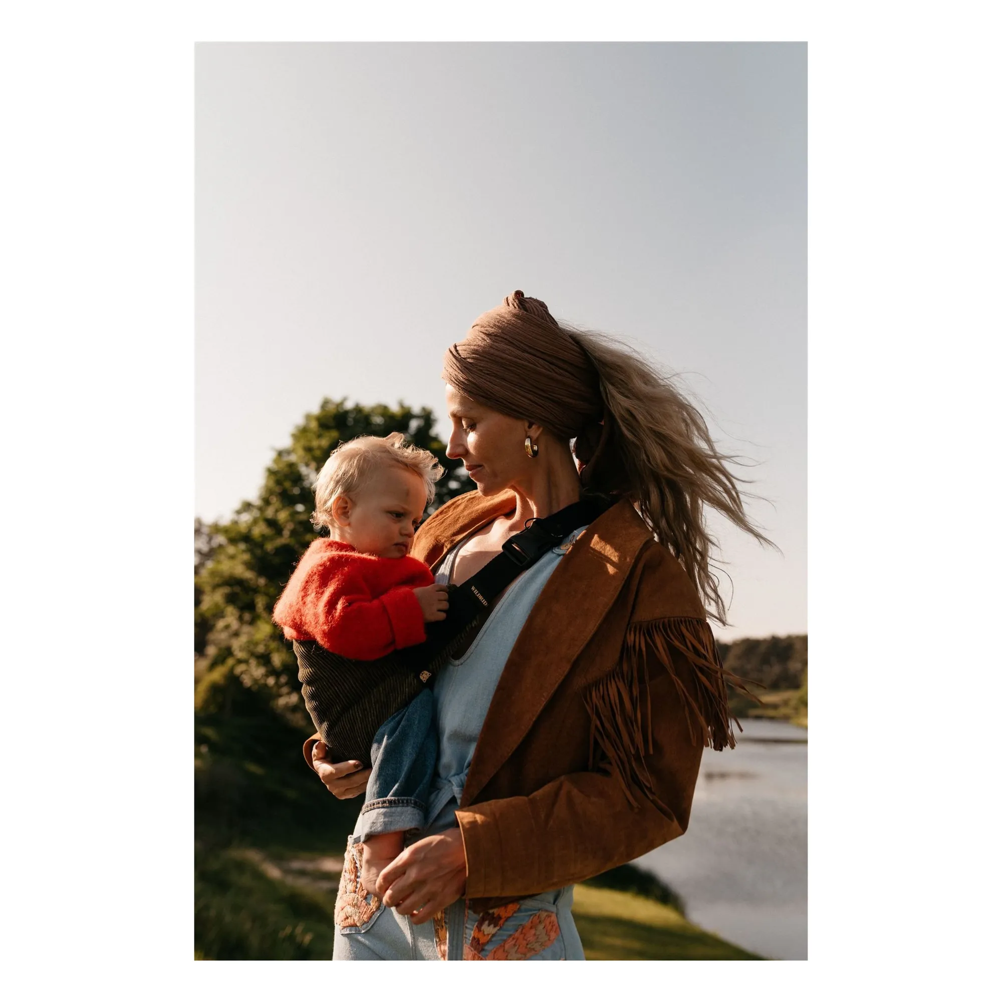 Porte-bébé en velours côtelé | Vert kaki- Image produit n°8