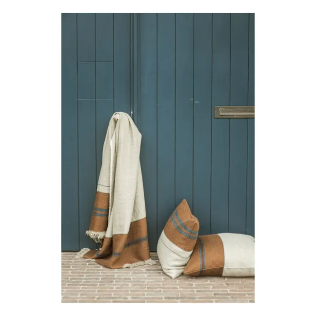 Manta de rayas Highland | Crema
