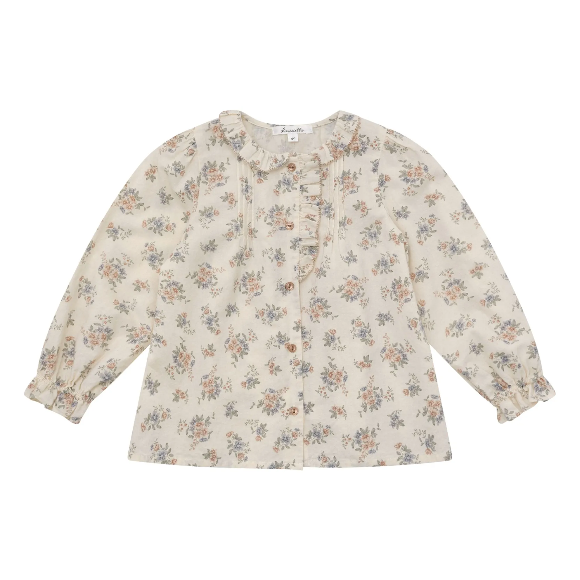 Louisiella Girls Beige Pink Obnella Blouse Fleurie