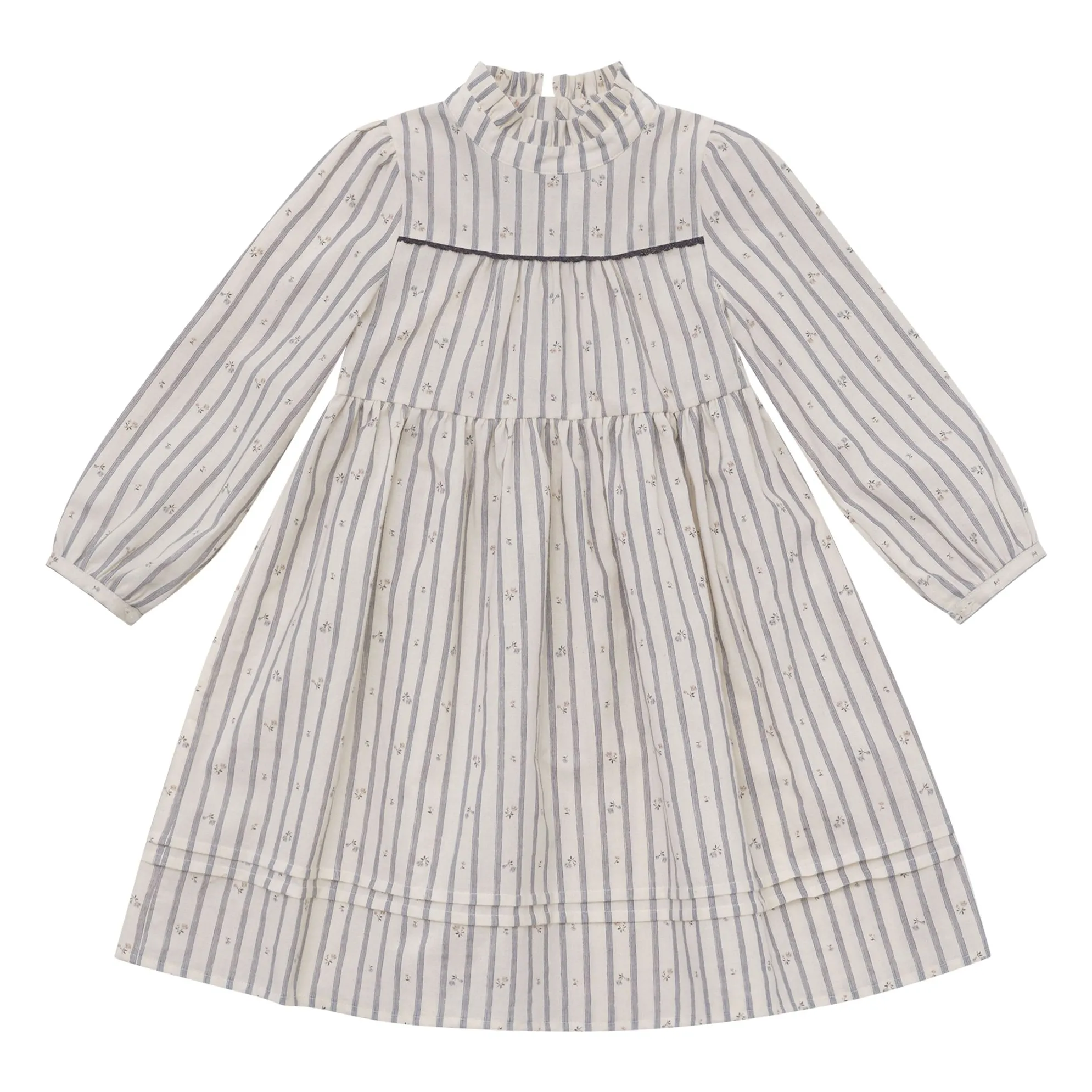 Louisiella Girls Blue Striped Lunytier Dress